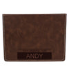 Brown Leather Hip Flask Gift Set - Boxed Name