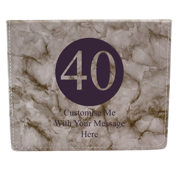 Grey Marble Leather Hip Flask Gift Set - Happy Birthday Style 1