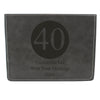 Grey Leather Hip Flask Gift Set - Happy Birthday Style 1