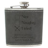 Grey Leather Hip Flask Gift Set - Christmas Design