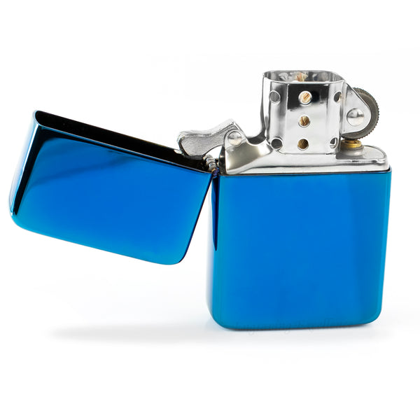 Premium Brass Flip Lighter - Blue