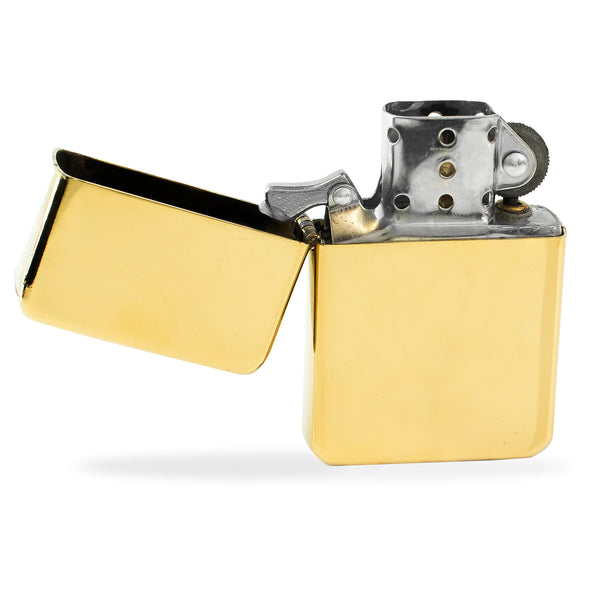Premium Brass Flip Lighter - Gold