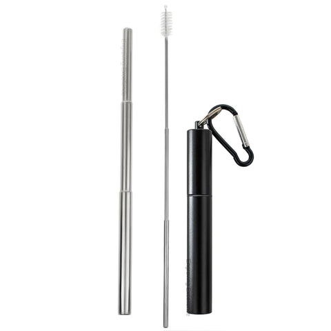 Personalised Collapsible Reusable Straw - Black