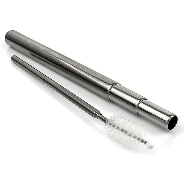 Personalised Collapsible Reusable Drinking Straw - Silver