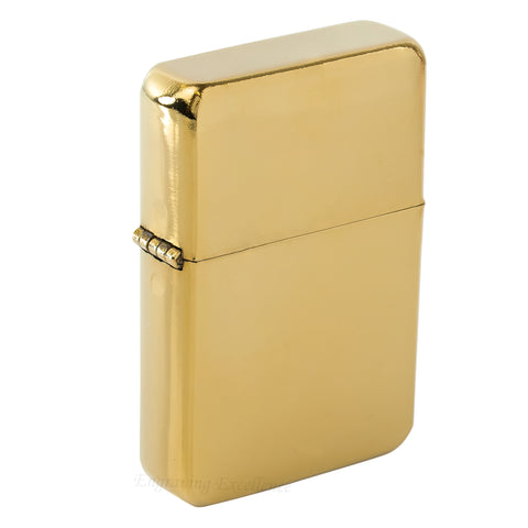 Steel Traditional Flip Lighter - Gold