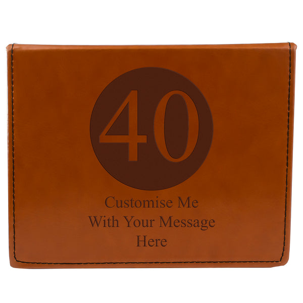 Tan Brown Leather Hip Flask Gift Set - Happy Birthday Style 1